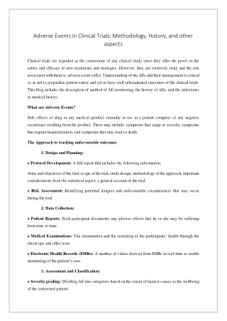 adverse events in clinical trials methodology