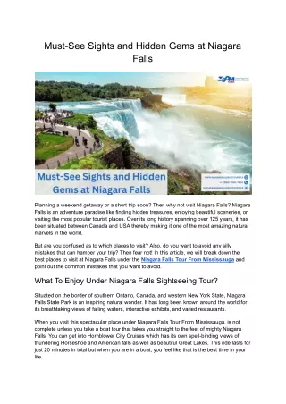 must see sights and hidden gems at niagara falls