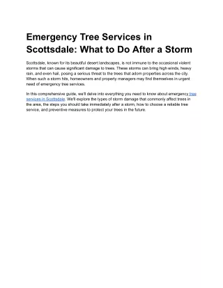 emergency tree services in scottsdale what