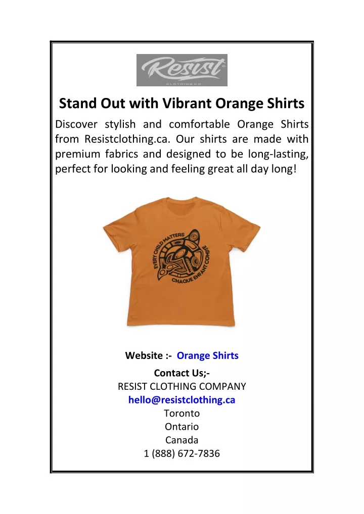 stand out with vibrant orange shirts