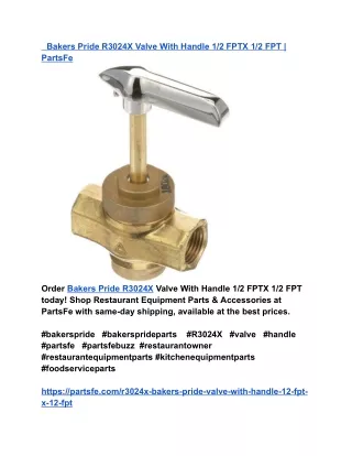 Bakers Pride R3024X Valve With Handle 1_2 FPTX 1_2 FPT _ PartsFe