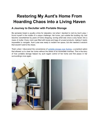 Restoring My Aunt’s Home From Hoarding Chaos into a Living Haven