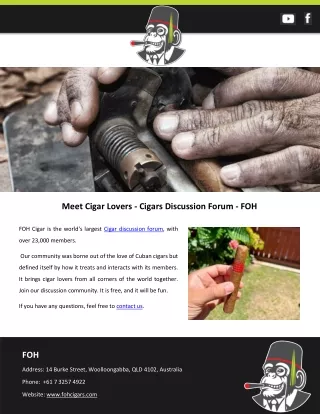 Meet Cigar Lovers - Cigars Discussion Forum – FOH