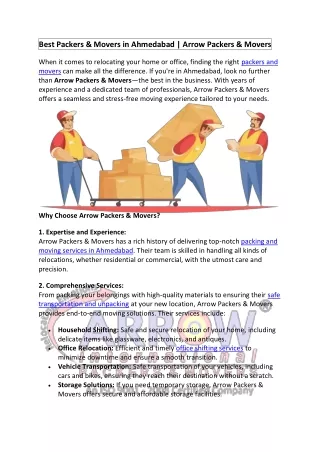 Best Packers and Movers in Ahmedabad