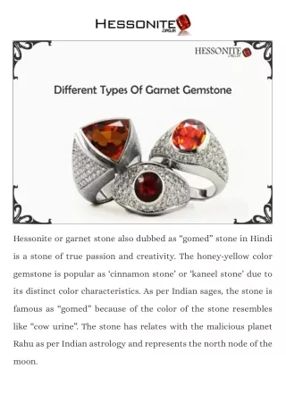 Different Types of Garnet Gemstone