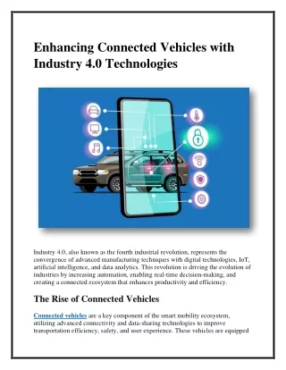 Enhancing Connected Vehicles with Industry 4.0