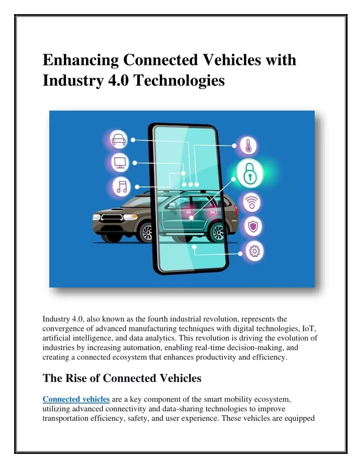 enhancing connected vehicles with industry