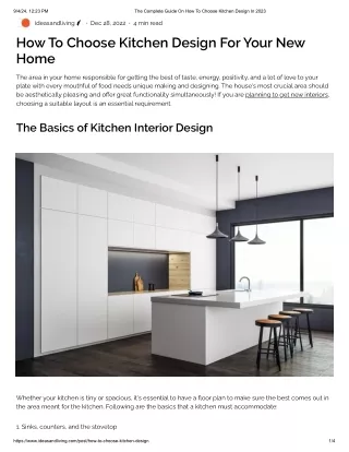 The Complete Guide On How To Choose Kitchen Design