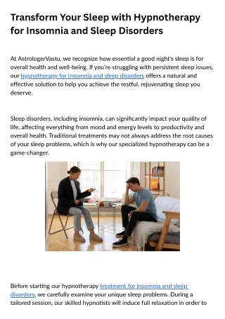 Transform Your Sleep with Hypnotherapy for Insomnia and Sleep Disorders