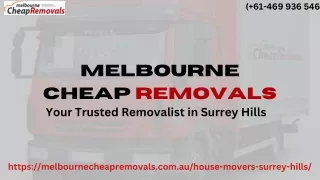 Moving Solutions in Surrey Hills - ( 61-469 936 546) Melbourne Cheap Removals