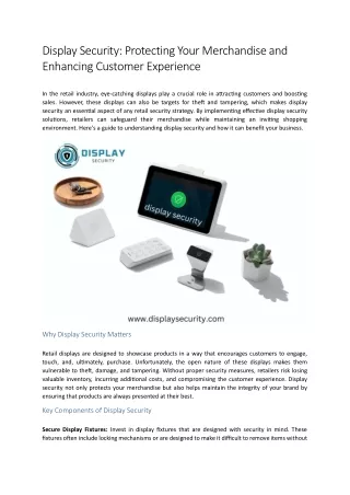 display security protecting your merchandise