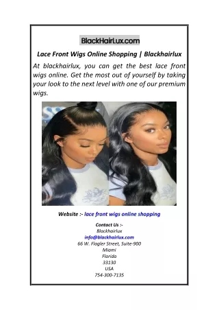 Lace Front Wigs Online Shopping  Blackhairlux