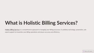 what is holistic billing services