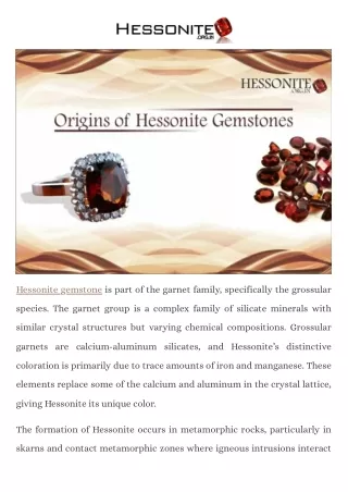 Origins Of Hessonite Gemstone