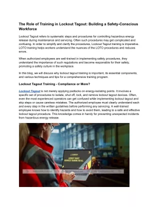 The Role of Training in Lockout Tagout_ Building a Safety-Conscious Workforce