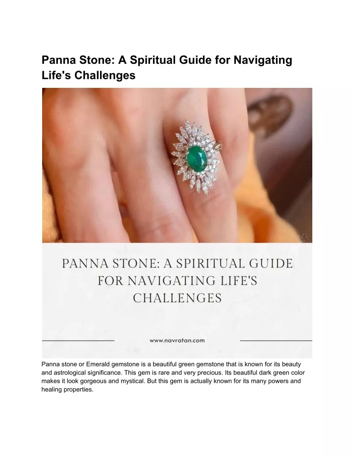 panna stone a spiritual guide for navigating life