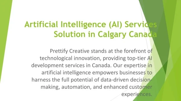 Artificial Intelligence (AI) Services Solution in Calgary Canada