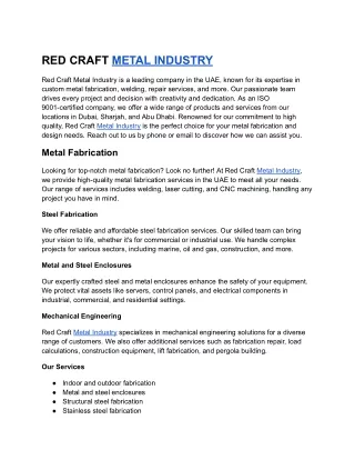 red craft metal industry