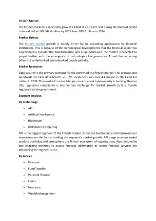 Global Fintech Industry Size | Growth & Trends 2024-2029