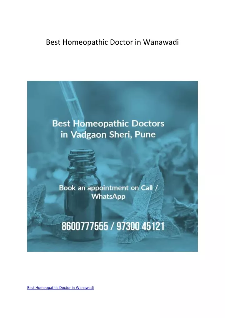 best homeopathic doctor in wanawadi