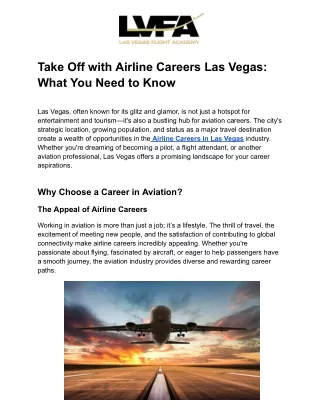 Take Off with Airline Careers Las Vegas_ What You Need to Know