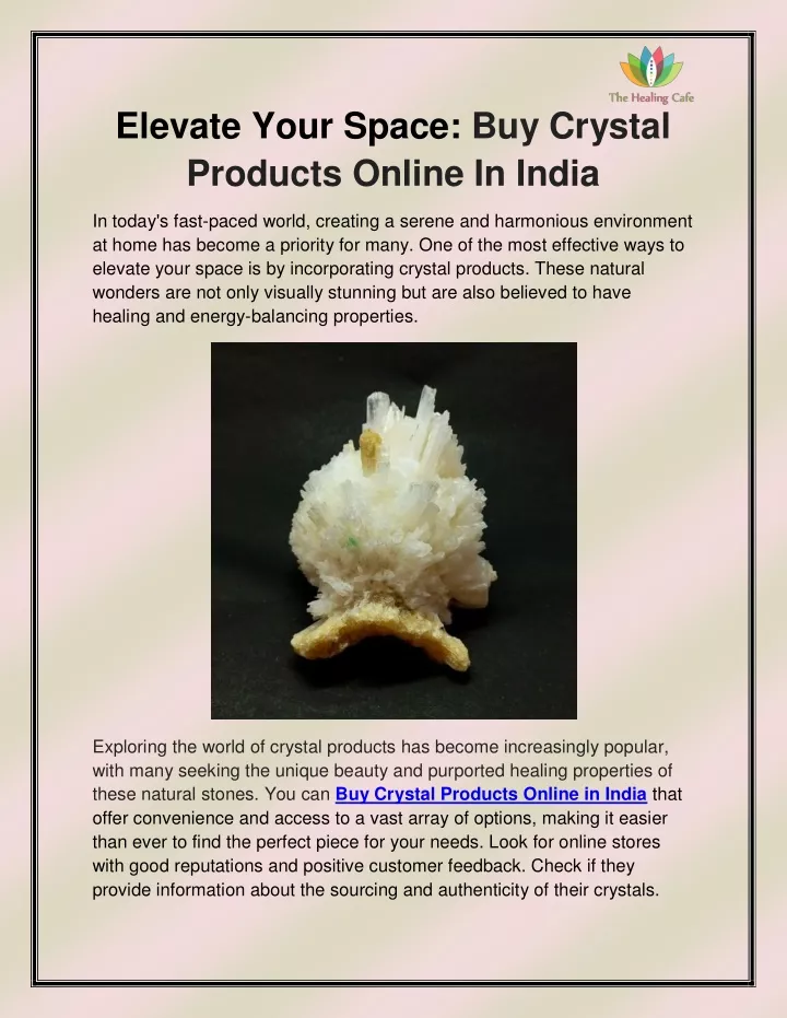 elevate your space buy crystal products online