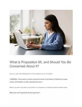 What is Proposition 65, and Should You Be Concerned About It