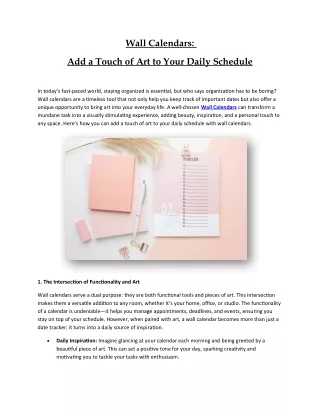 wall calendars