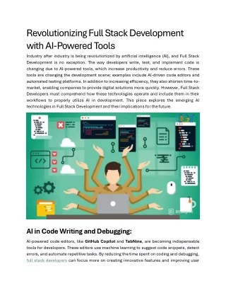 revolutionizing full stack development with