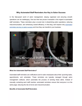 why automated staff reminders are key to salon
