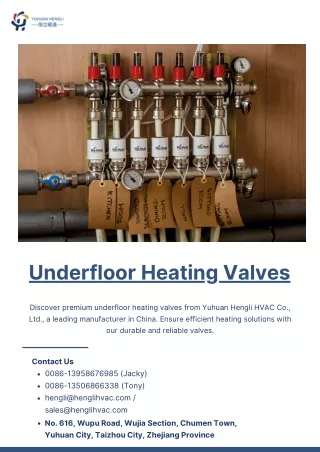 Quality Underfloor Heating Valves in China  Yuhuan Hengli HVAC Co., Ltd.