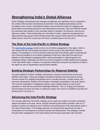 Strengthening India’s Global Alliances