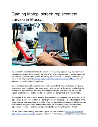 Gaming laptop  screen replacement service in Muscat