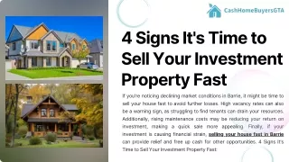 4 Signs It's Time to Sell Your Investment Property Fast!