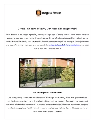 Elevate Your Home's Security with Modern Fencing Solutions