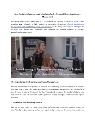 from booking to revenue maximizing salon profits