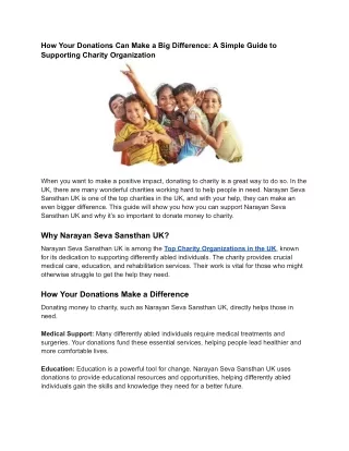 How Your Donations Can Make a Big Difference_ A Simple Guide to Supporting Charity Organization