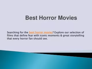 Best Horror Movies