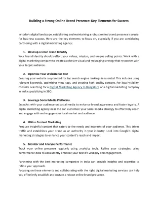 building a strong online brand presence