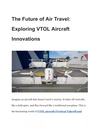 The Future of Air Travel_ Exploring VTOL Aircraft Innovations