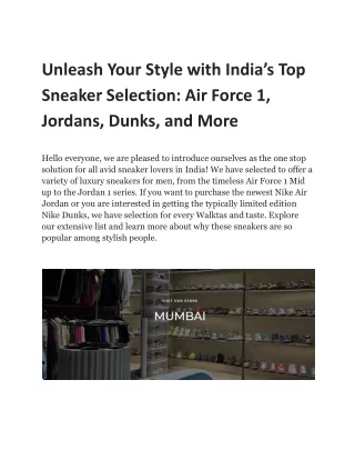 Unleash Your Style with India’s Top Sneaker Selection