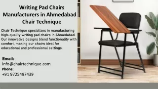 Writing Pad Chairs Manufacturers in Ahmedabad  - Chair Technique