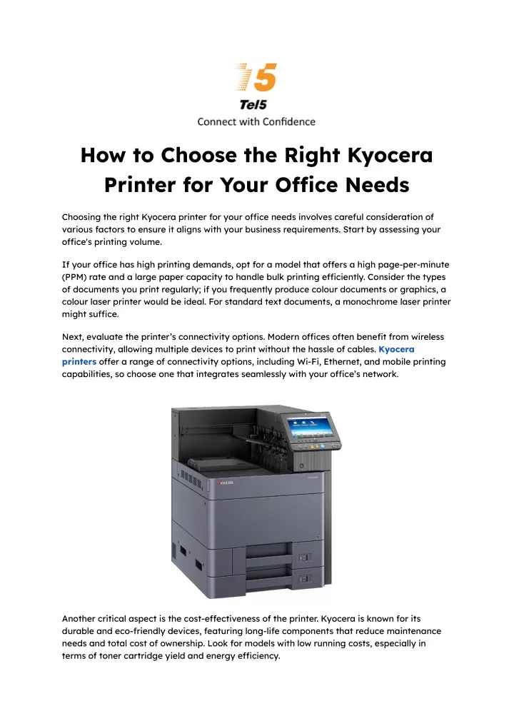 how to choose the right kyocera printer for your