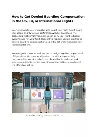 Get Denied Boarding Compensation with StopDelay