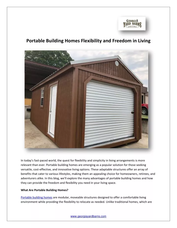 portable building homes flexibility and freedom