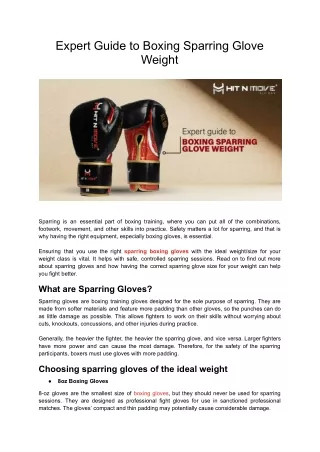 Expert Guide to Boxing Sparring Glove Weight