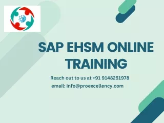 Flexible and Comprehensive SAP EHSM Online Training at Proexcellency