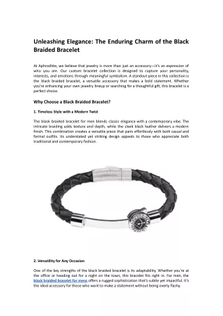 Unleashing Elegance: The Enduring Charm of the Black Braided Bracelet
