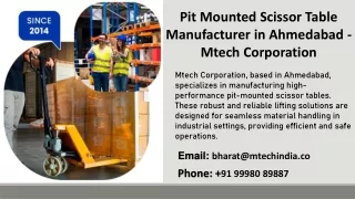 pit mounted scissor table manufacturer