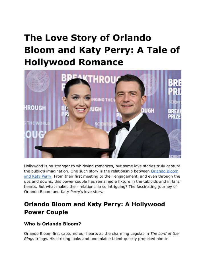 the love story of orlando bloom and katy perry